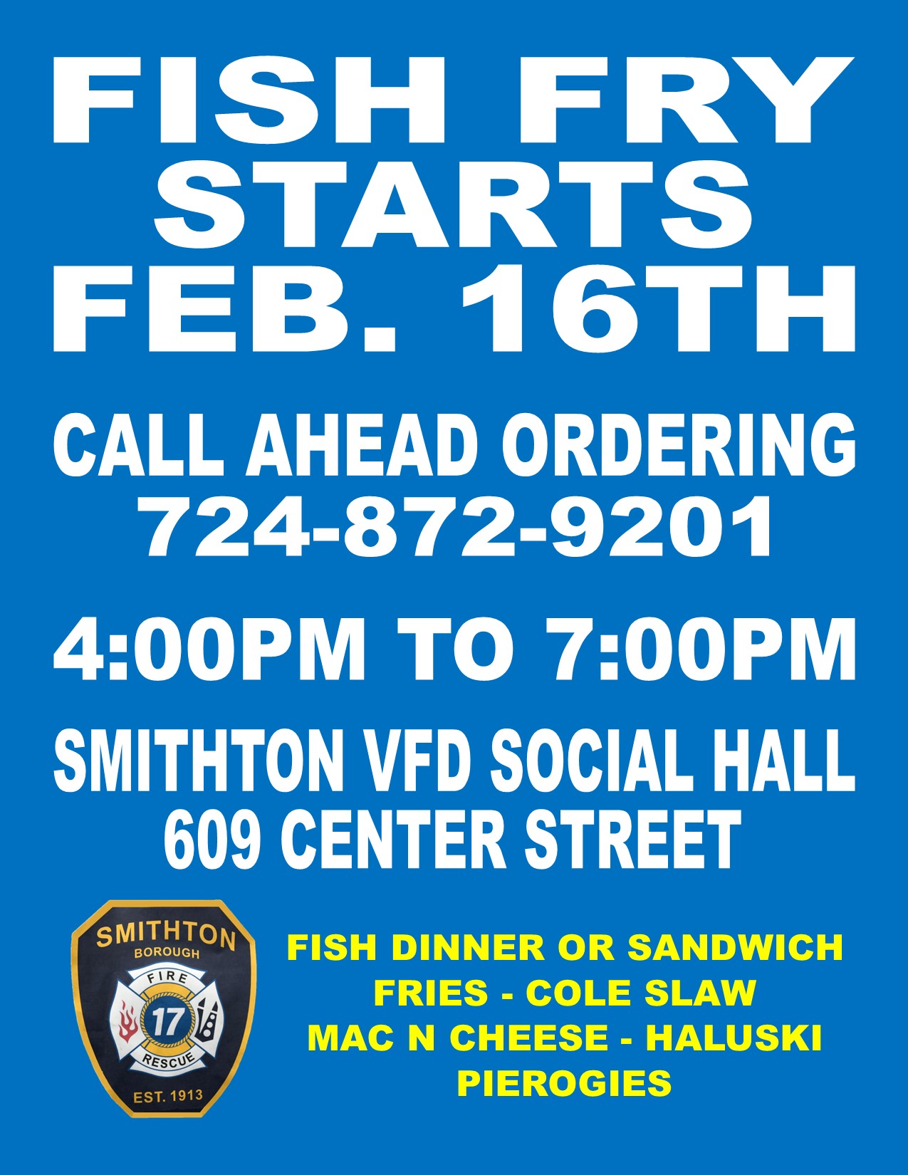 Smithton VFD Menu